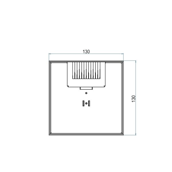 Produktbild UBD 130 126  -  Unterflur-Bodendose UBD 130 inkl. Deckel mit Kante, geschlossen, 15mm Vertiefung und 1 Bürstenauslass